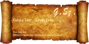 Geszler Szabina névjegykártya